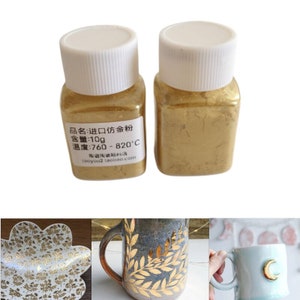 Farba do szkliwa ceramicznego, 10 g/butelka, imitacja złota w proszku, farba do metalu, specjalna rzeźba DIY, narzędzia artystyczne, malowanie rękodzielnicze, zestaw do kolorowania