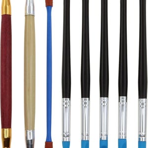 8-Piece Clay Carving Tool, Various Style, Double-Ended Silicone Rubber Tip Brush Set, Modeling Accessories, Craft Painting Sculpting Shaping