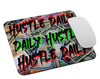 Square motivation mouse pad hustle daily 8.7" x 7.1"