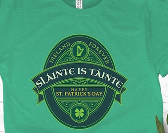 Slainte Shirt Lucky Shirt, Clover Shirt, St Patricks Day Shirt, Saint Patrick's Tshirt, Lucky T Shirt, Clovers, Simple Holiday Shirt