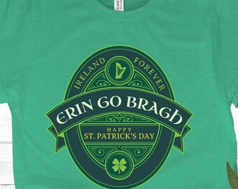 Erin Go Bragh Shirt, Clover Shirt, St Patricks Day Shirt, Saint Patrick's Tshirt, Lucky T Shirt, Clovers, Simple Holiday Shirt