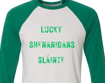 Lucky Baseball Shirt, St Patricks Day Shirt, Saint Patrick's Tshirt, 3/4 Sleeve Shirt, St. Patrick's Baseball Shirt, St. Patrick's Raglan