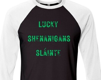 Lucky Baseball Shirt, St Patricks Day Shirt, Saint Patrick's Tshirt, 3/4 Sleeve Shirt, St. Patrick's Baseball Shirt, St. Patrick's Raglan