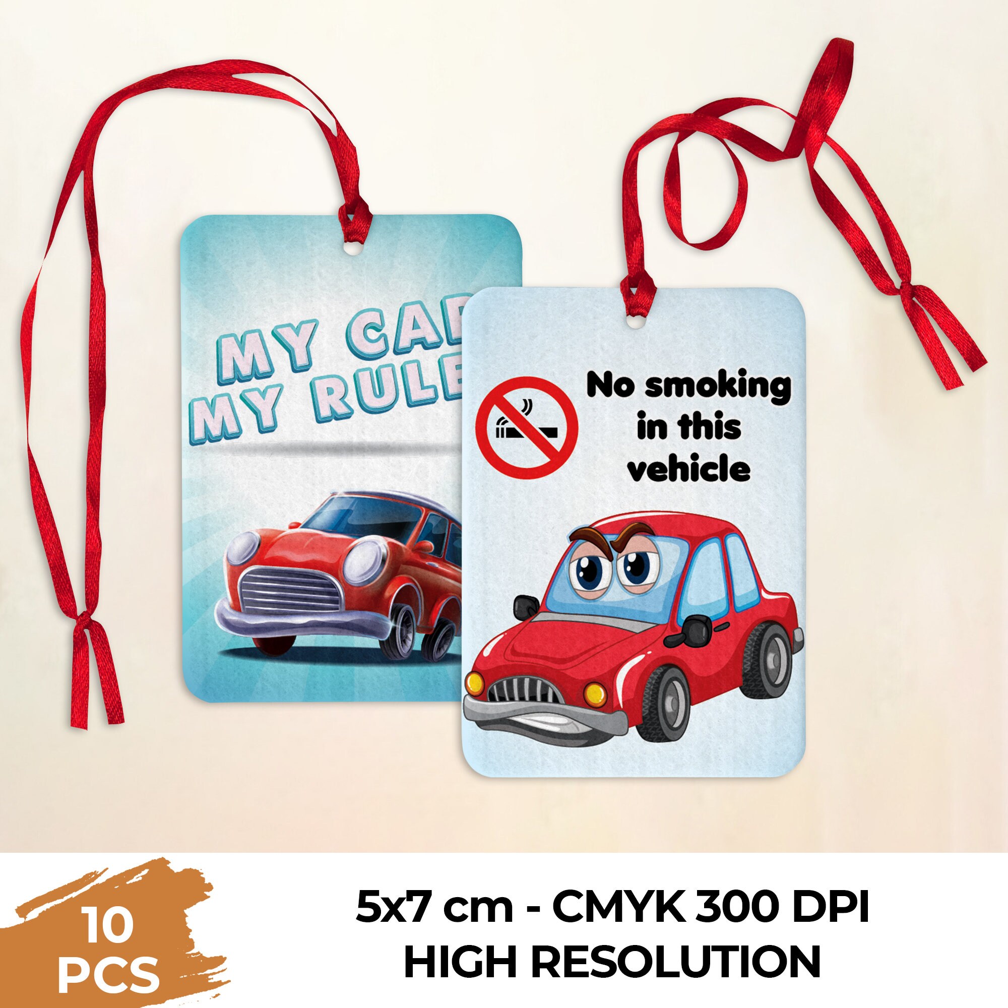 10 Pcs Custom Design Funny Quotes Car Air Freshener Set Digital