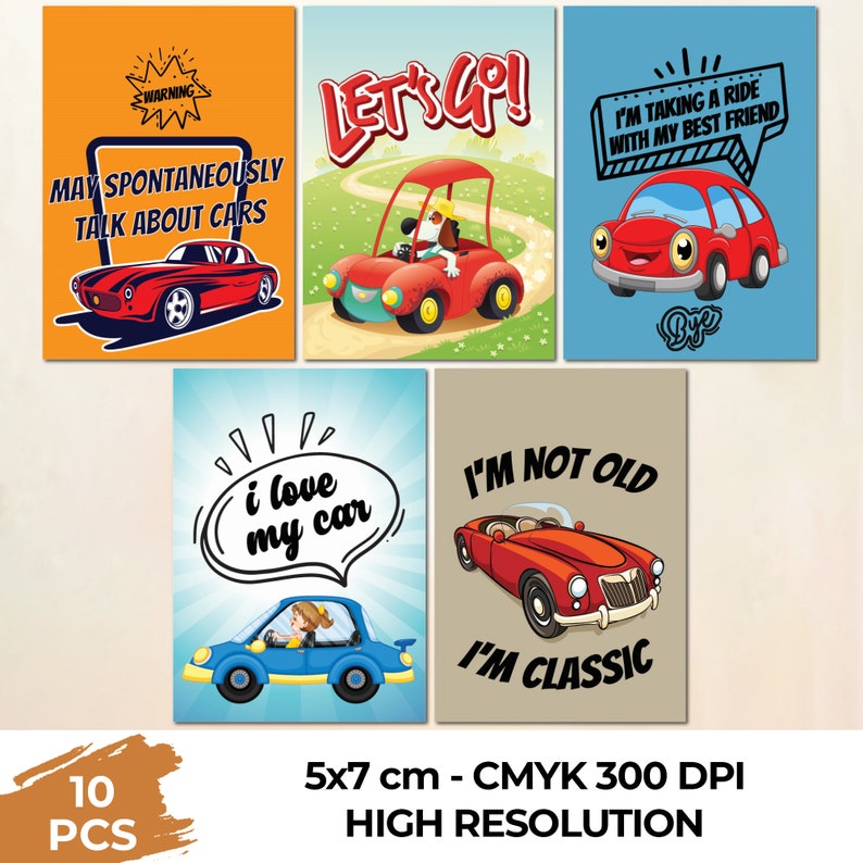 10 Pcs Custom Design Funny Quotes Car Air Freshener Set Digital