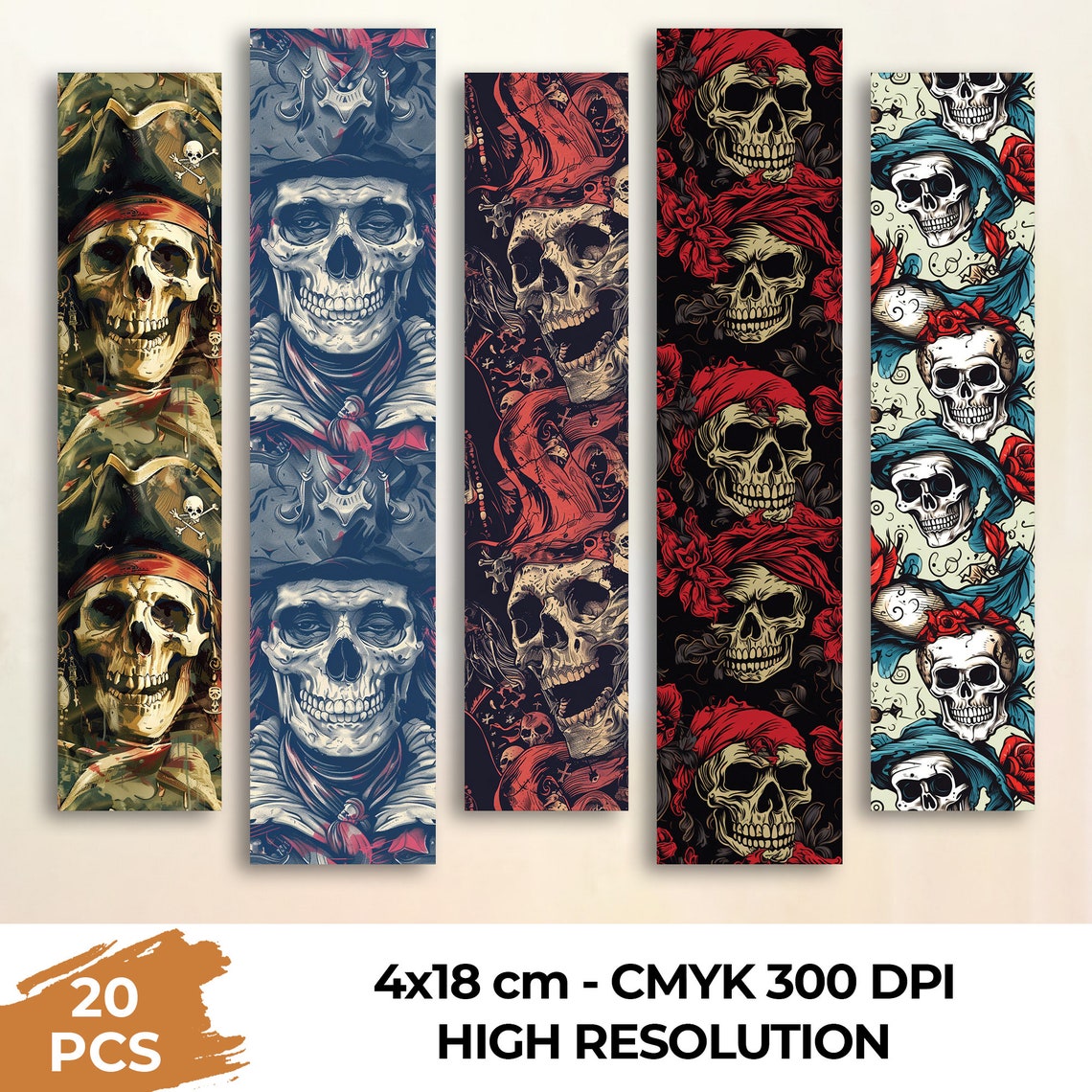 Sea Pirate Skull Adventure Bookmarks, Book Giftful, Reading Buddies ...