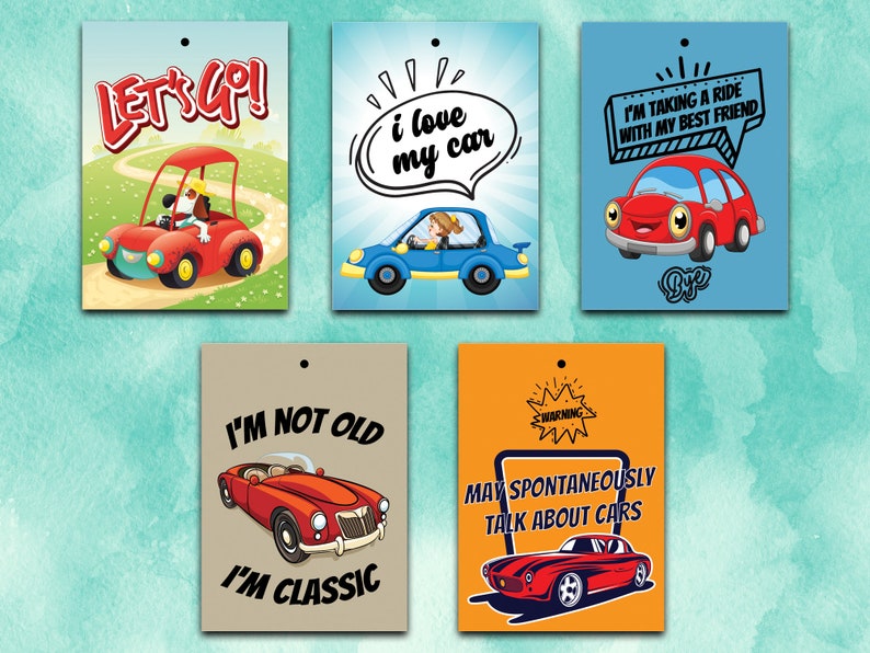 Custom Design Funny Car Air Freshener Bundle Templates Etsy