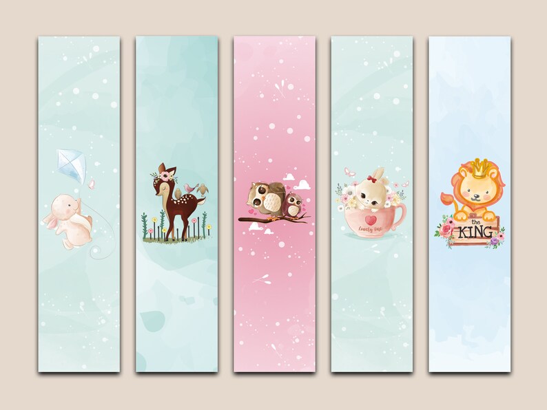 40 Piece Cute Printable Bookmarks for Kids Printable - Etsy