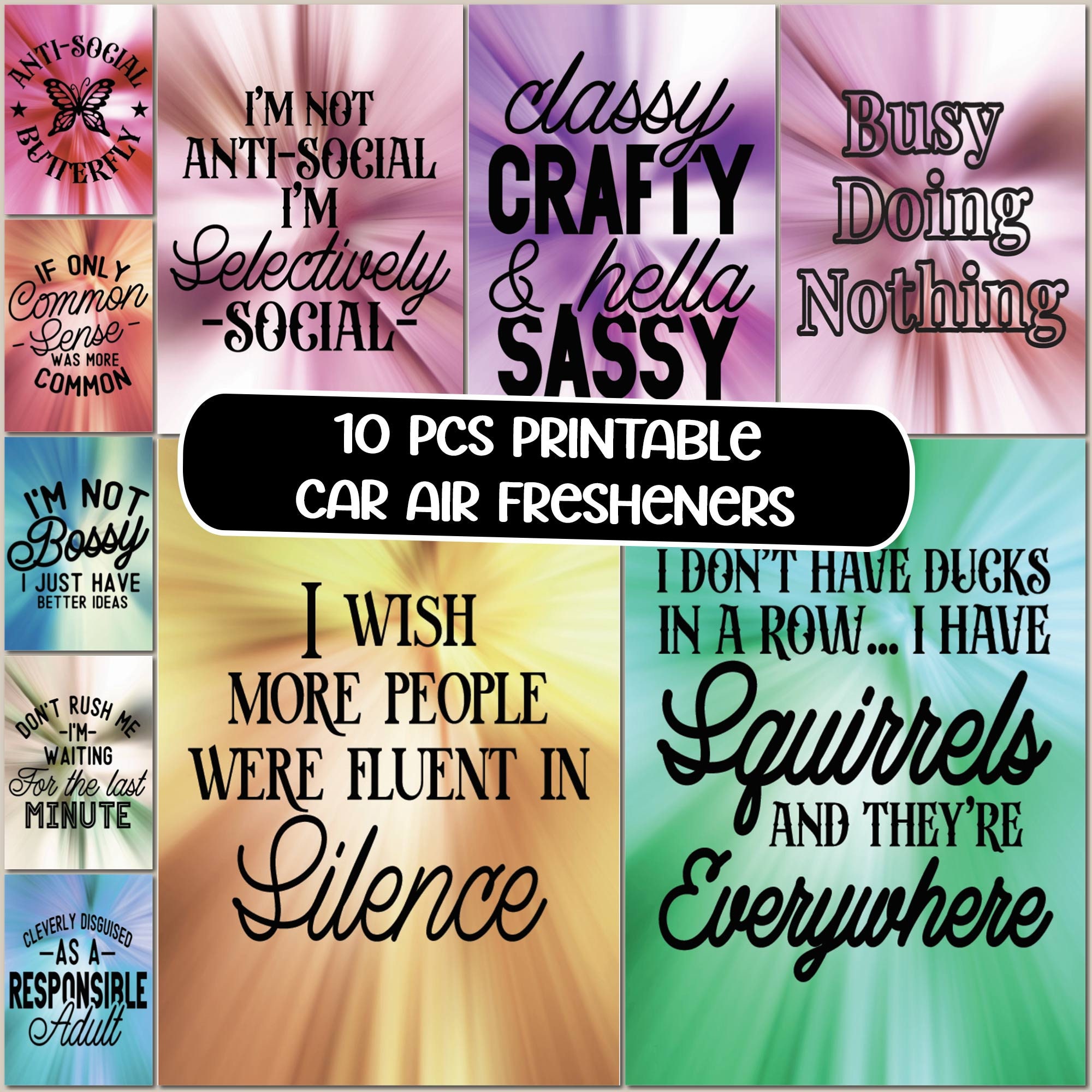 Funny Car Air Freshener Templates Printable Sarcasm Cute Quotes and — free download