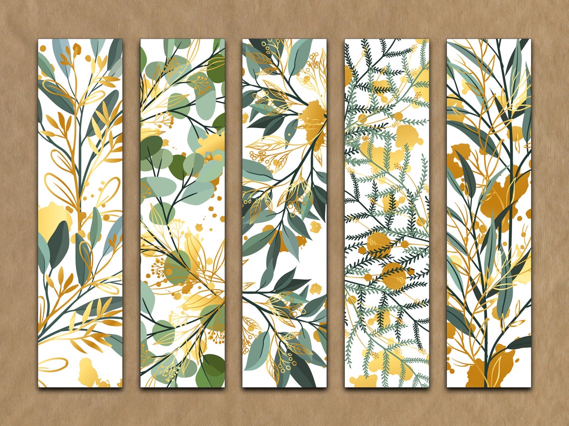 Vector Art Flower Printable Bookmarks Template Printable - Etsy