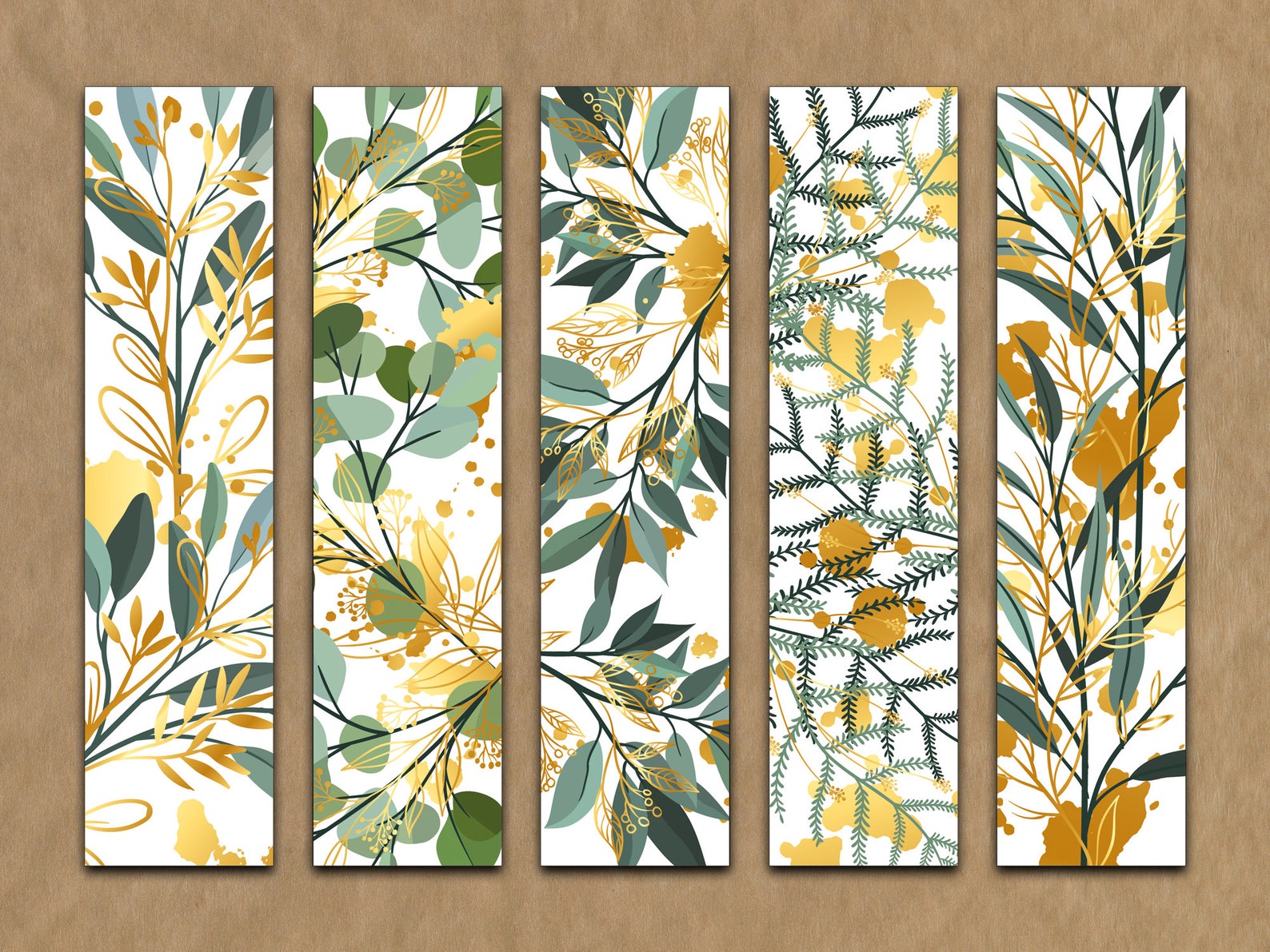 Vector Art Flower Printable Bookmarks Template Printable - Etsy