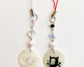 Handmade Matching Nana and Hatchi Inspired Phone Charms Set