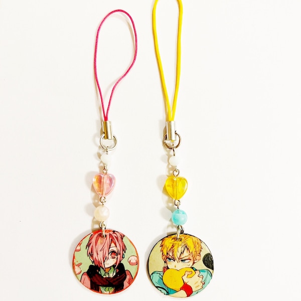 Handmade TBHK Kou & Mitsuba Inspired Beaded Phone Charms