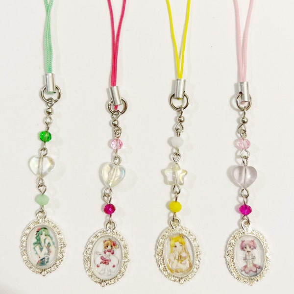 Handmade Beaded Magical Girl Mix Phone Charms!