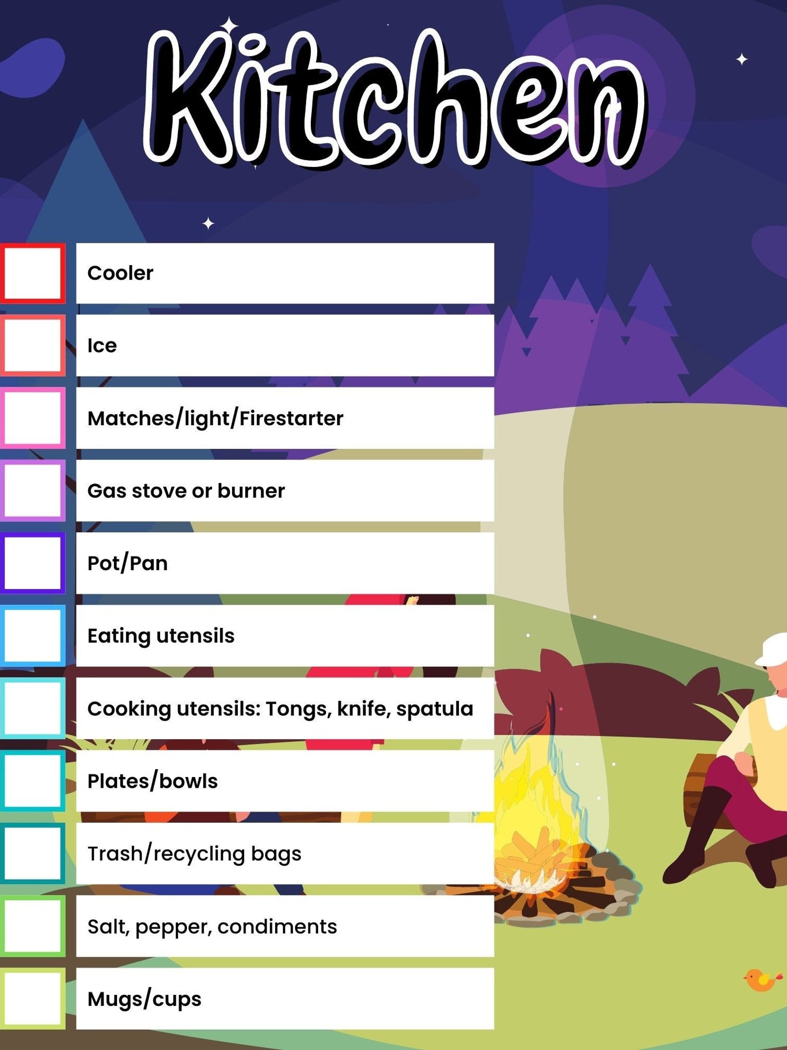 Camping Checklist for Planning Your Next Adventure, Camping Planner ...