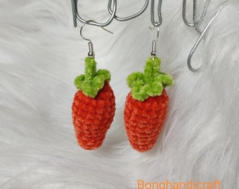 Crochet fruit earring | strawberry earring