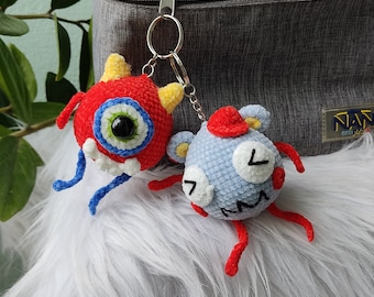 Llavero monstruo de crochet