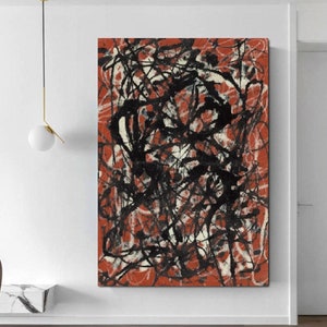 Jackson Pollock Free Form Drip Reproduction Canvas Wall Art, Abstract Canvas Wall Art Poster Print Home/Office Room Decor Gift,CANVAS ART