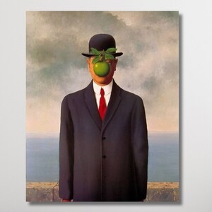 René Magritte O Filho do Homem (1964) Pôster Arte em Tela, O Filho de um Homem Arte em Tela para Parede, René Magritte Obras de Arte Impressão, René Magritte Pôster Arte