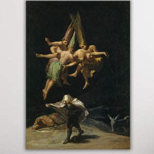 Francisco de Goya, Il volo delle streghe, Poster su tela, Il grande caprone di Francisco Goya, Tela di grandi dimensioni, Riproduzione artistica, Pronta da appendere