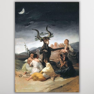 Il Sabba delle Streghe Francisco Goya Canvas, Il Grande Caprone di Francisco Goya Poster, Tela di Grandi Dimensioni, Riproduzione di Pittura Artistica, Pronta da Appendere