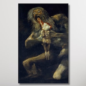 Francisco Goya Saturno che divora i suoi figli Stampa su tela, tela di grandi dimensioni, arte cattolica, regali cristiani, riproduzione di dipinti artistici, pronta da appendere