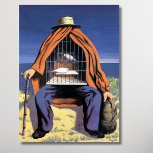 O terapeuta Rene Reprodução Canvas Poster Wall Art, Rene Magritte Canvas Art, Rene Magritte Gift Decor, Rene the Therapist Print Canvas Art