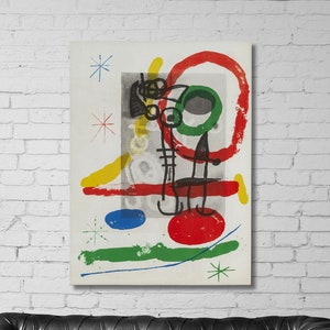 Joan Miró CanvasWall Art,Joan Miro Poster,Joan Miro Exhibition Canvas Wall Art,Joan Miro Joan Miro Print,Surrealism Modern Art,Ready to Hang