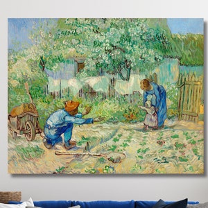First Steps Millet (1890) by Vincent Van Gogh Painting Art,Reproduction Print,Van Gogh Canvas Art,Van Gogh Canvas Art,Van Gogh,Ready to hang