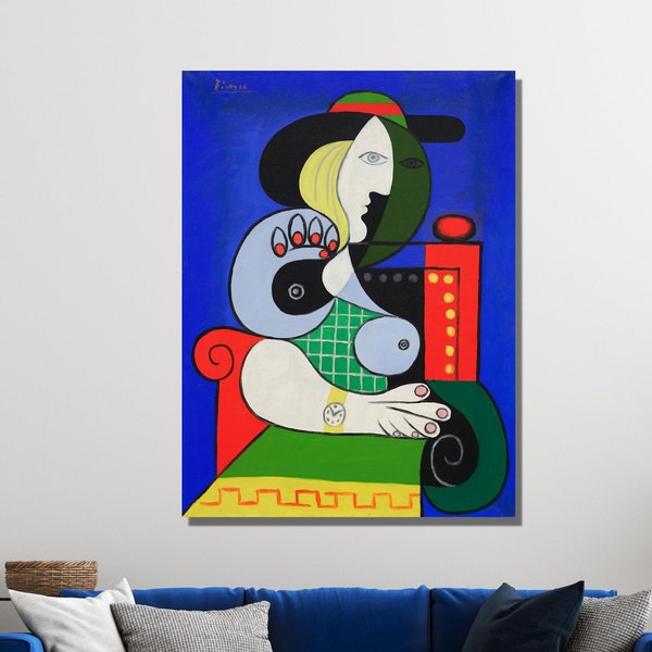 Picasso Poster,Pablo Picasso Canvas Wall Art Design,Femme à la Montre Print,Poster For Home,Office Decoration,Poster Or Canvas Ready To Hang