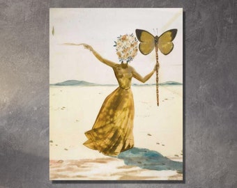 サルバドール・ダリの蝶展ポスタープリント、蝶のシュルレアリスム蝶