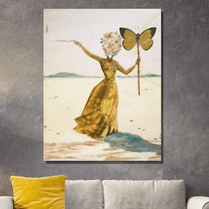 Dali Poster Butterfly by Salvador Dali Canvas Wall Art Print Salvador Dali Venus Butterfly Exhibition Poster Print Surrealism Butterfly art