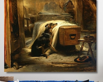 エドウィン・ランドシーア：老羊飼いの喪主（1837年）キャンバス