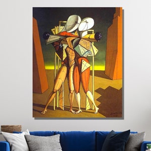 Giorgio De Chirico Poster,Hector and Andromache by Giorgio De Chirico Canvas Wall Art,Cubism Poster, Home Decoration Print, READY to Hang