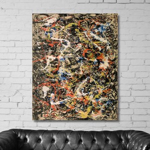 Jackson Pollock Red Composition Painting (1946) Wall Art Print Jackson Pollock Abstract Wall Art Extra Large Art  Home and Living Room Decor