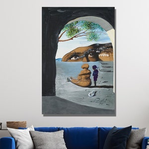 Salvador Dali Exhibition Poster Mysterious mouth appearing on my nurse&#39;s back by Salvador Dali Canvas Wall Art Print Print Surrealism art