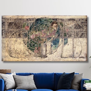 Margaret Macdonald Mackintosh Sleeping Princess Stampa Giclée Riproduzione artistica Dipinto Grande formato Tela Carta Arte murale Poster pronto da appendere