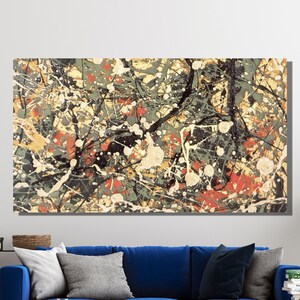 Jackson Pollock Painting,Pollock Canvas Art,Jackson Pollock,Abstrac,Jackson Pollock Abstract Print on Canvas Wall Art Print Living Room Wall