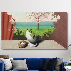 Tela de plágio de René Magritte, pintura de René Magritte, arte de parede de Magritte, arte de parede de impressão de reprodução, decoração de arte de parede moderna, pronta para pendurar