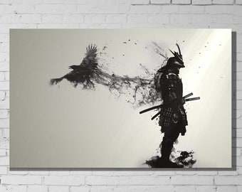 Samurai Canvas Painting,Samurai Poster,Samurai Man Canvas Print ,Wall Decor,Home Decor,Office Decor,Japan art, Japanese Gift,Chinese Style