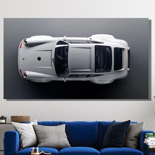 White Porsche 911 Carrera Canvas Wall Art, Porsche Wall Art,Living room Decor,Porsche Poster,Porsche,Modish Office Decor Gifts,Ready To Hang