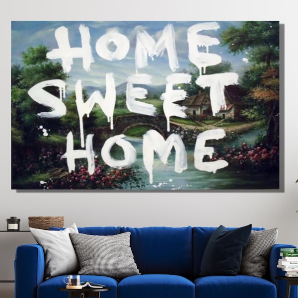 Banksy Home Sweet Home Art, Banksy Wall Art, Banksy Home Sweet Home Poster, Poster pop moderno, Decorazione da parete Graffiti, Street Wall Art, Banksy