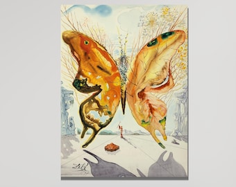 サルバドール・ダリの蝶展ポスタープリント、蝶のシュルレアリスム蝶