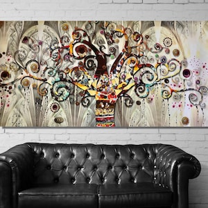 Gustav Klimt Poster,Gustav Klimt Tree of Life Print,Famous Tree Of Life Canvas Wall Art,Modern Wal Art Print,Luxury Wall Art For Home Decor