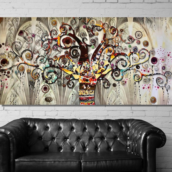 Gustav Klimt Poster,Gustav Klimt Baum des Lebens Druck,Berühmte Baum Des Lebens Leinwand Wandkunst,Moderne Wal Kunst Druck,Luxus Wandkunst für Wohnkultur