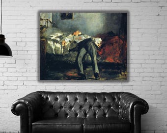 イギリス発ファインアート、オレオグラフィ(キャンバス アート 絵画) エドゥアール・マネ「自殺する男」キャンバスアート、エドゥアール