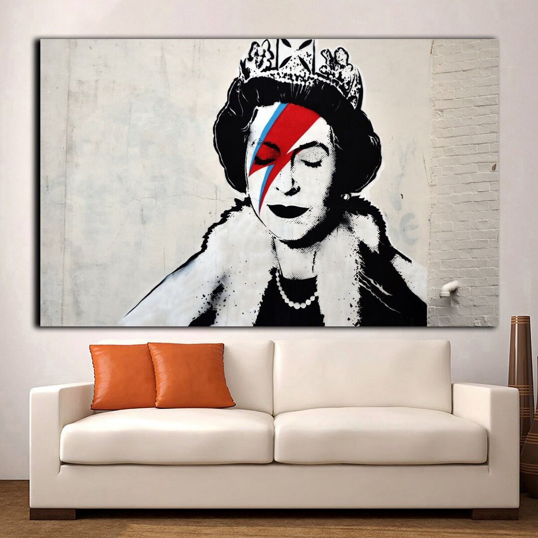 Banksy the Queen Canvas Wall Art/ Princess Canvas Wall Art/extra Large Canvas Wall Art/mural