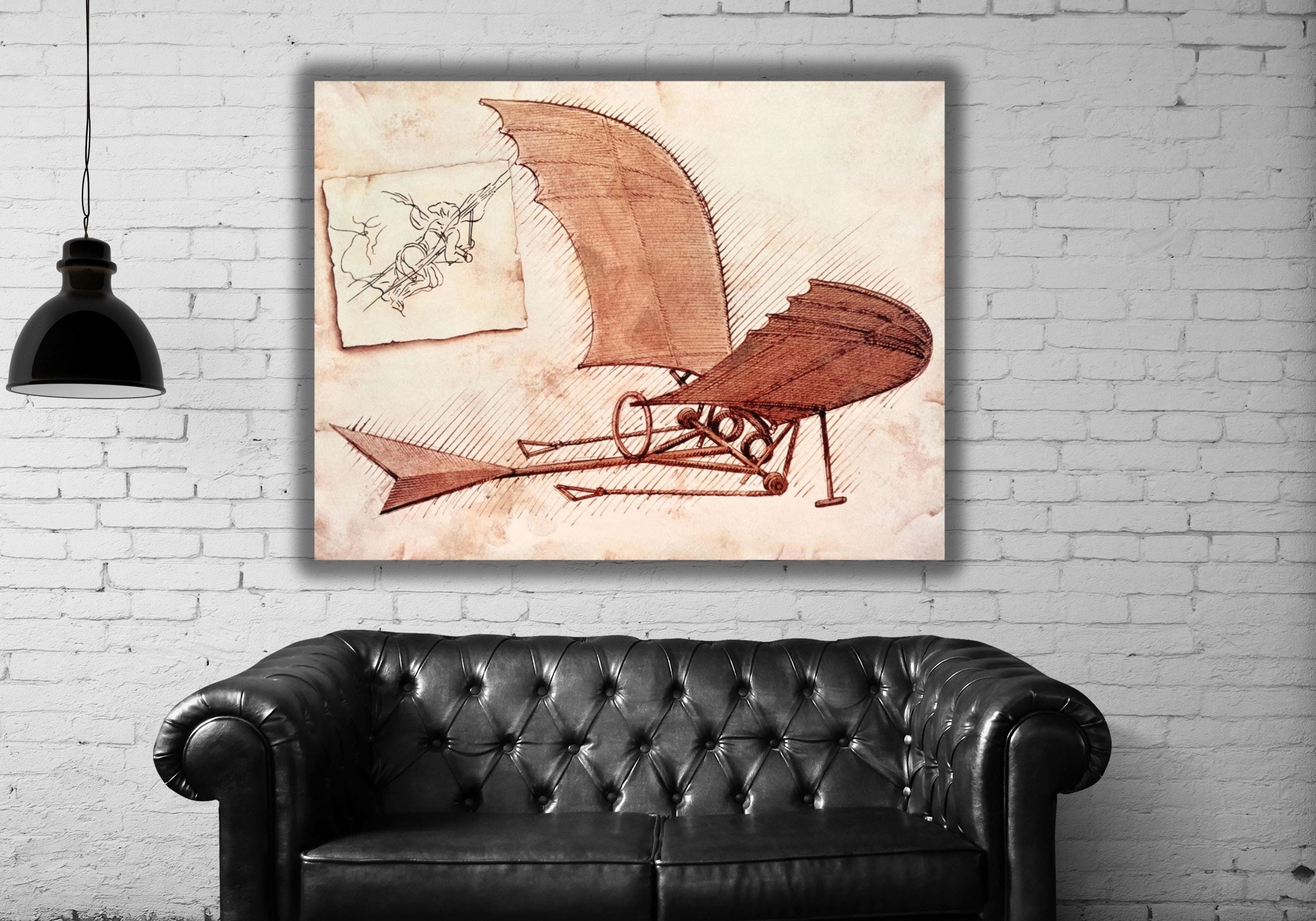 レオナルド・ダ・ヴィンチ作「フライングマシン」キャンバス