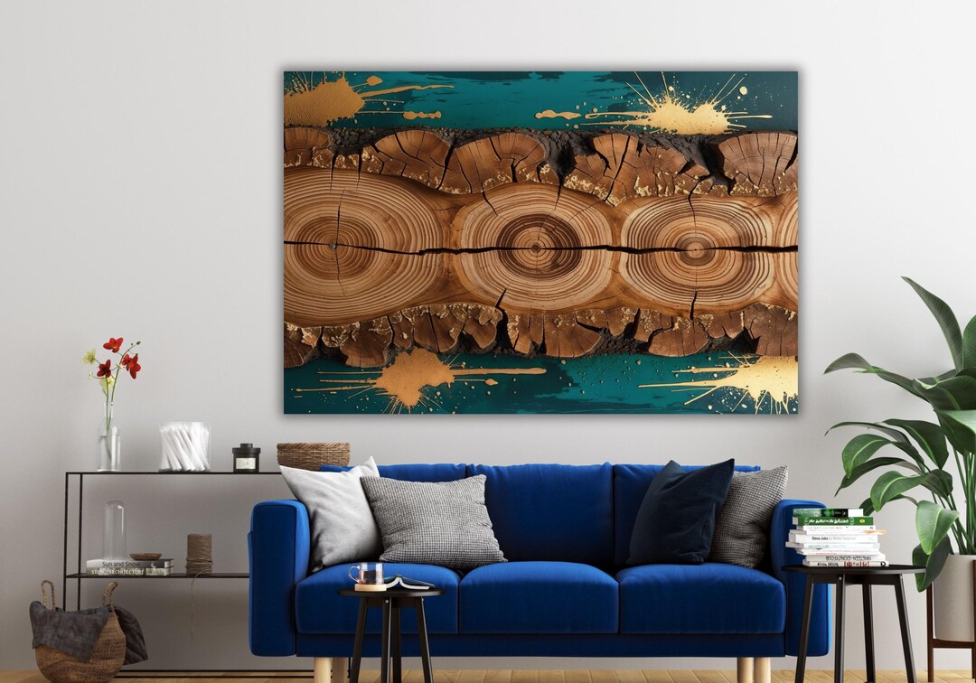 Tree Ring Canvas Wall Art,colorful Tree Ring Wall Decor Art, Minimalist ...