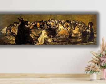 Witches' Sabbath The Great He-Goat by Francisco Goya, Witches'Sabbath Large Canvas, Vintage Poster,Vintage Painting Art,Ready To Hang Canvas